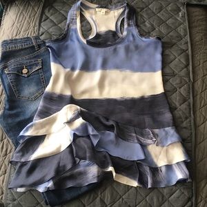 EUC banana republic tank with ruffles